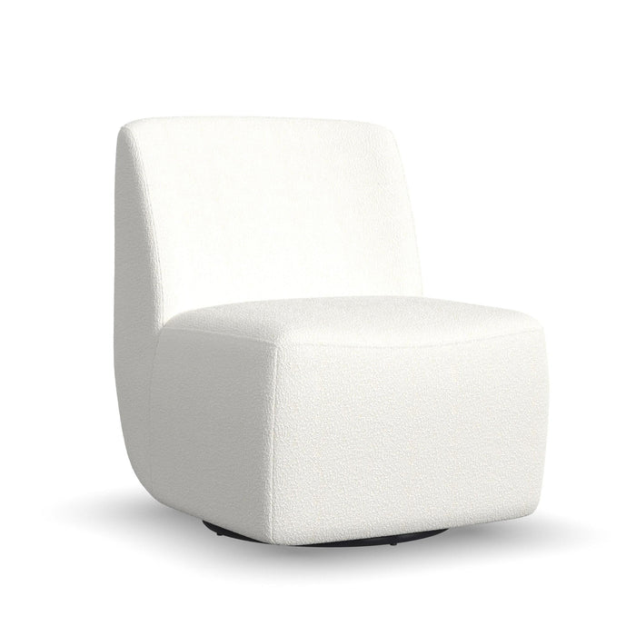 Nico White Swivel Chair & Ottoman