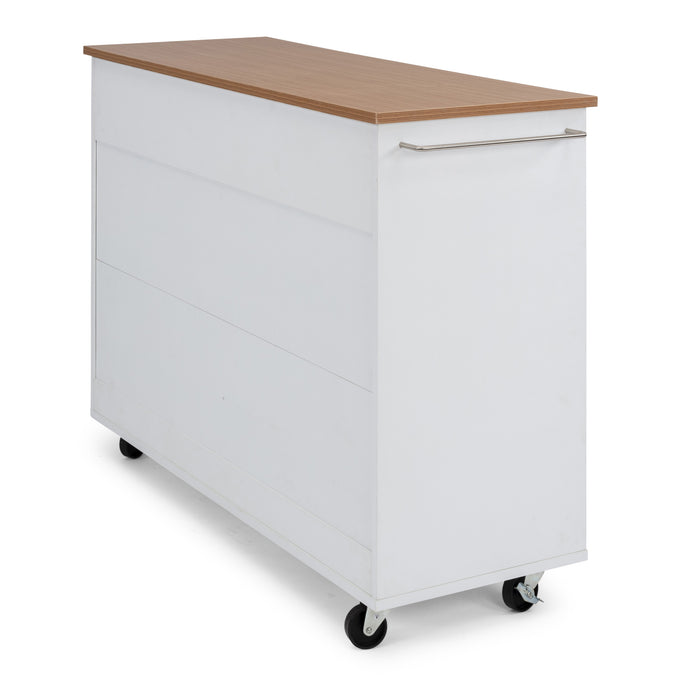 Storage Plus Off-White Kitchen Cart