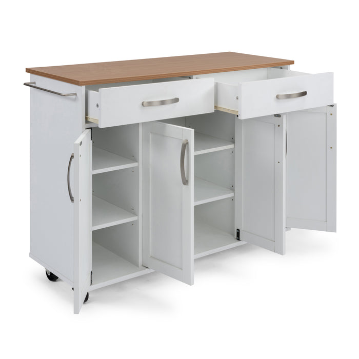 Storage Plus Off-White Kitchen Cart