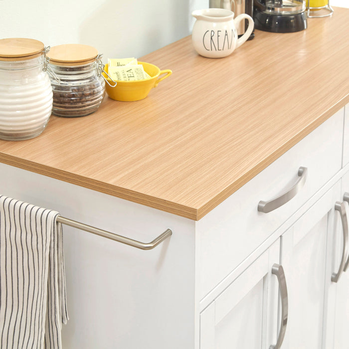 Storage Plus Off-White Kitchen Cart