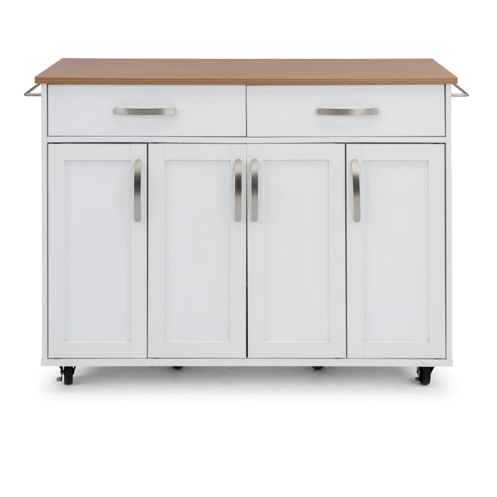 Storage Plus Off-White Kitchen Cart