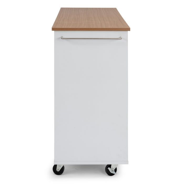 Storage Plus Off-White Kitchen Cart