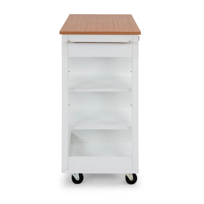 Storage Plus Off-White Kitchen Cart