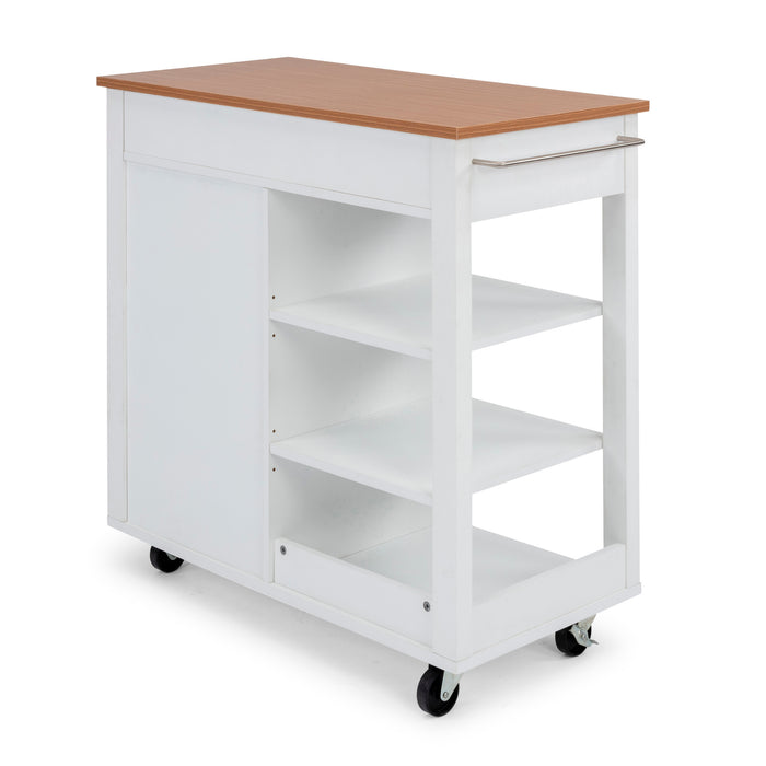 Storage Plus Off-White Kitchen Cart