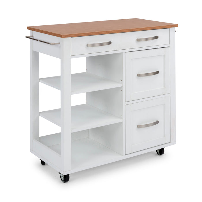 Storage Plus Off-White Kitchen Cart