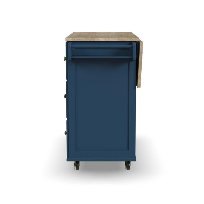 Dolly Madison Blue Drop Leaf Kitchen Cart