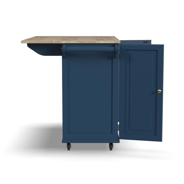 Dolly Madison Blue Drop Leaf Kitchen Cart