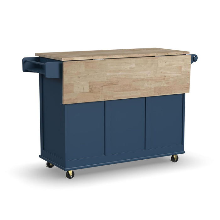 Dolly Madison Blue Drop Leaf Kitchen Cart