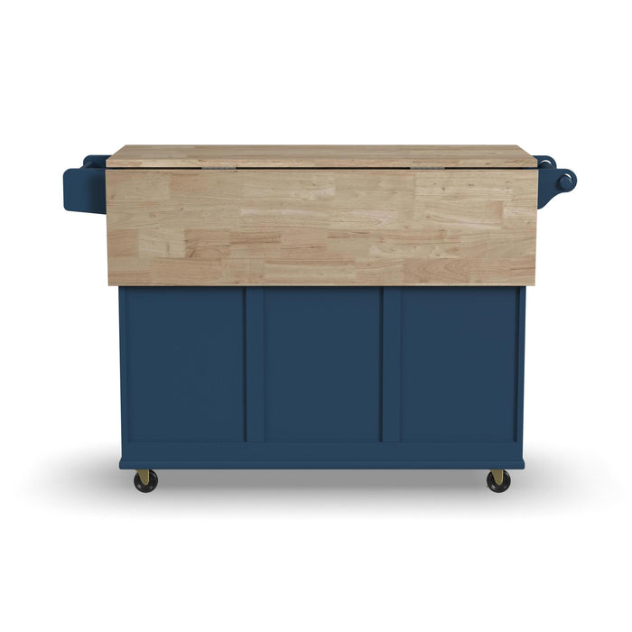 Dolly Madison Blue Drop Leaf Kitchen Cart