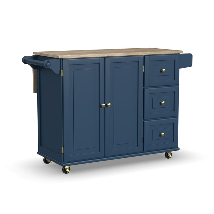 Dolly Madison Blue Drop Leaf Kitchen Cart