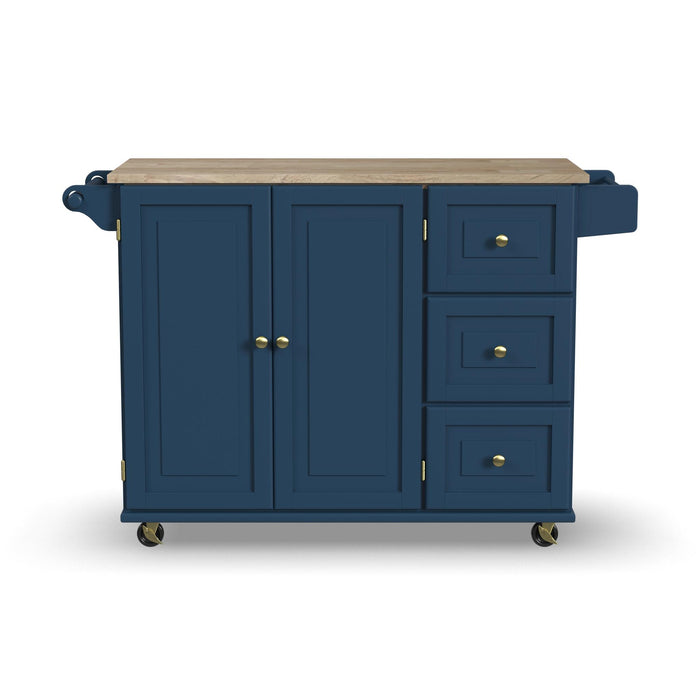 Dolly Madison Blue Drop Leaf Kitchen Cart