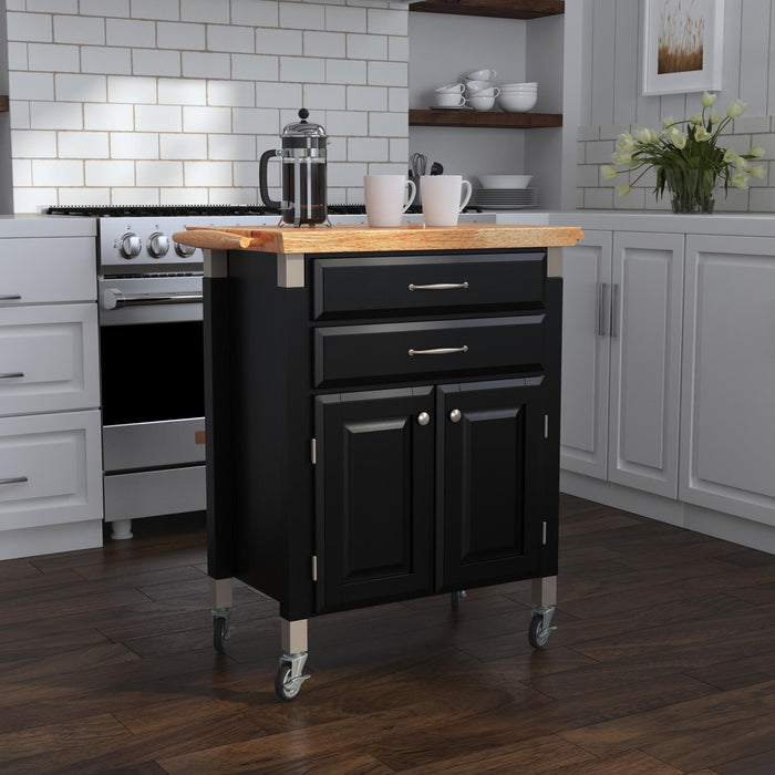 Dolly Madison Black Kitchen Cart