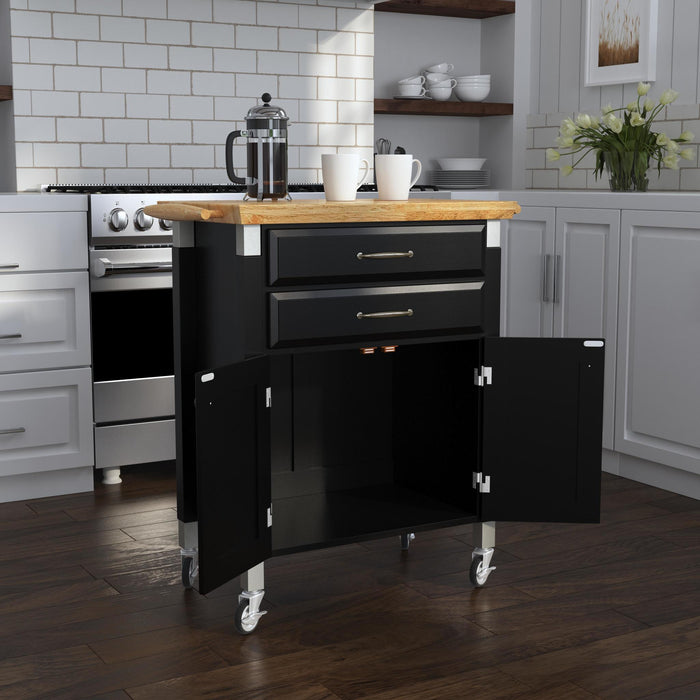 Dolly Madison Black Kitchen Cart