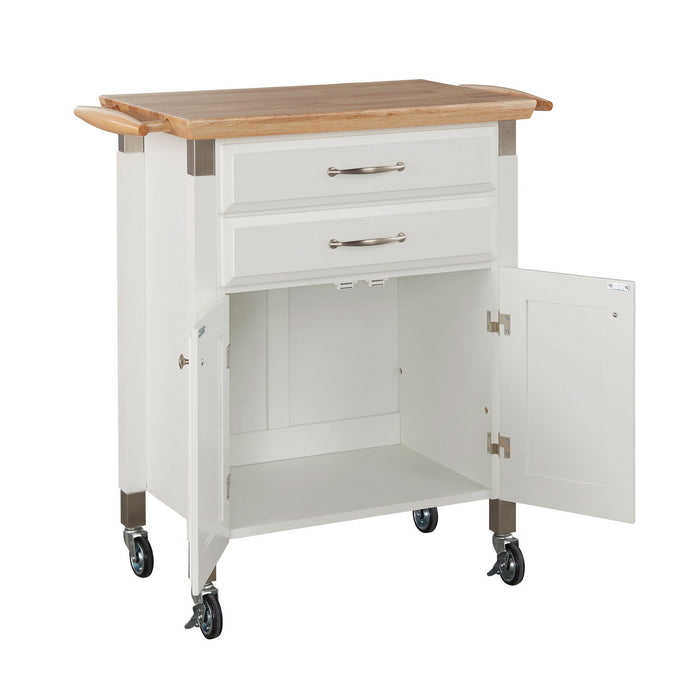 Dolly Madison Off-White Kitchen Cart