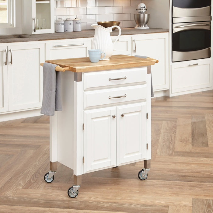 Dolly Madison Off-White Kitchen Cart