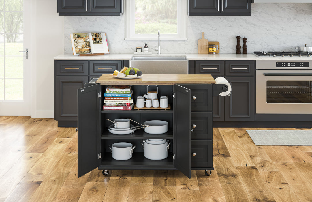 Dolly Madison Black Kitchen Cart