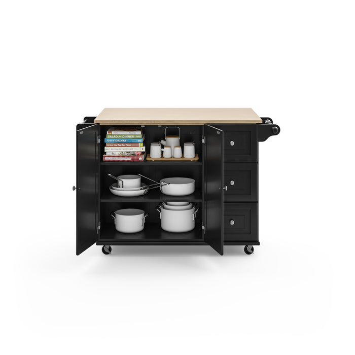 Dolly Madison Black Kitchen Cart