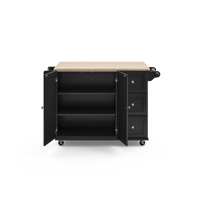 Dolly Madison Black Kitchen Cart