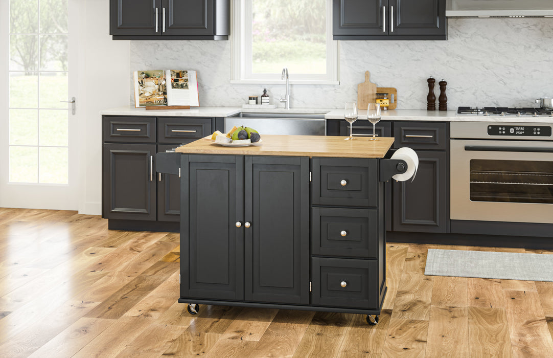 Dolly Madison Black Kitchen Cart