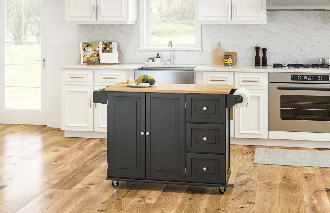 Dolly Madison Black Kitchen Cart