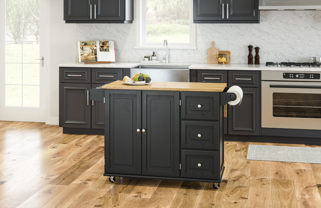 Dolly Madison Black Kitchen Cart