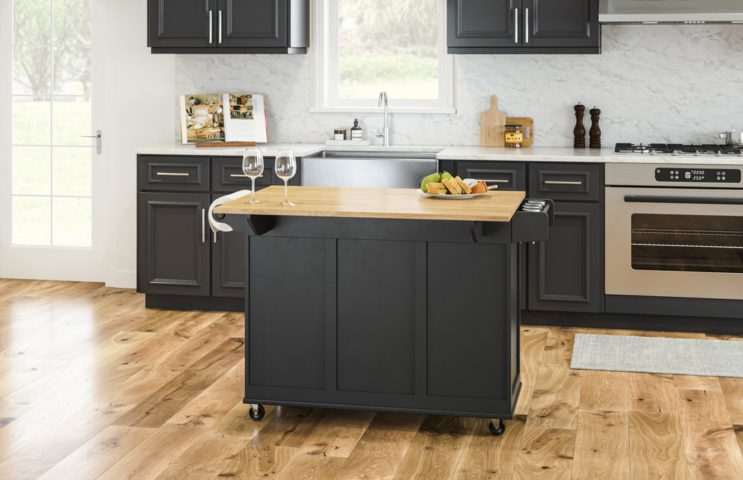 Dolly Madison Black Kitchen Cart