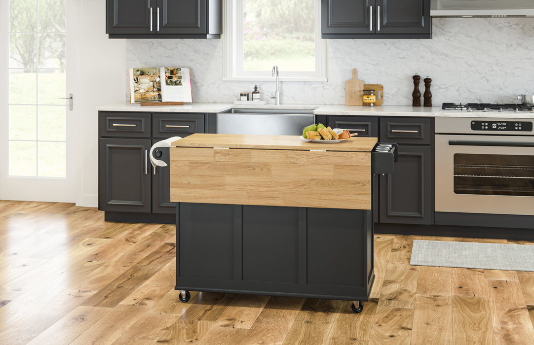 Dolly Madison Black Kitchen Cart