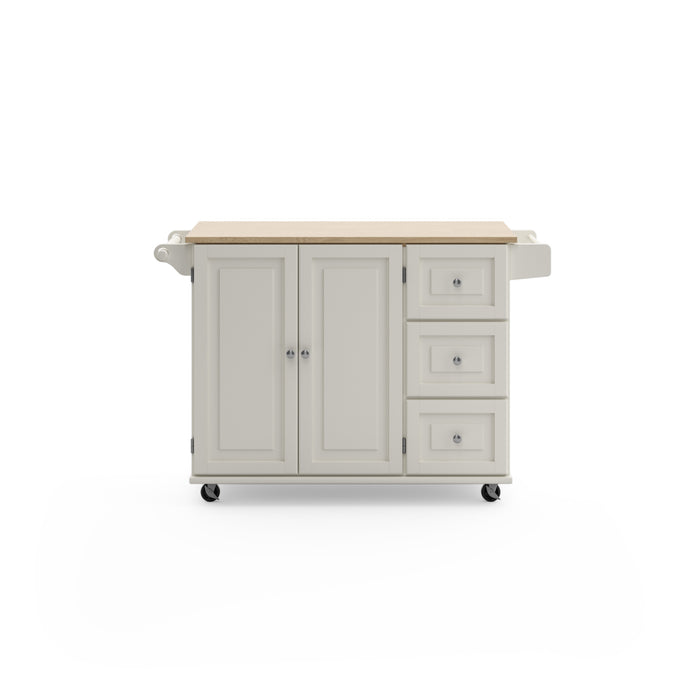 Dolly Madison Off-White Kitchen Cart