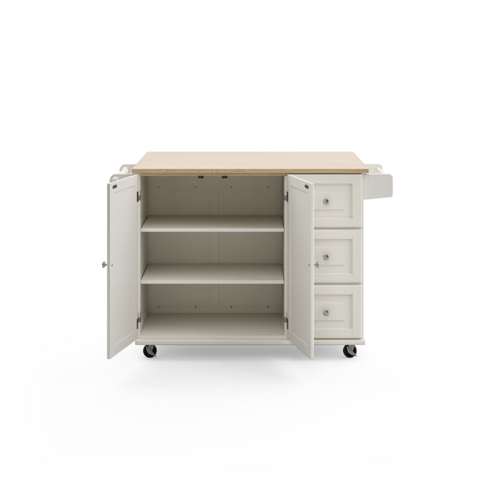 Dolly Madison Off-White Kitchen Cart