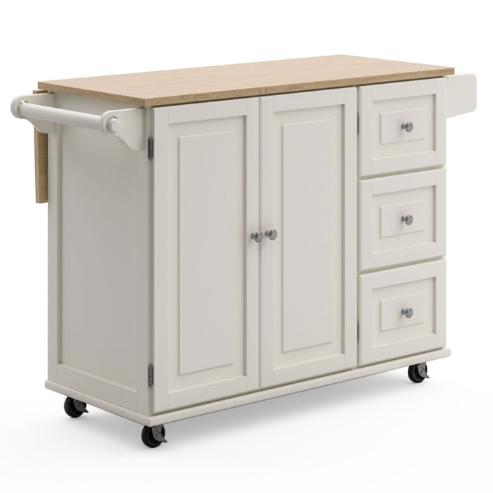 Dolly Madison Off-White Kitchen Cart