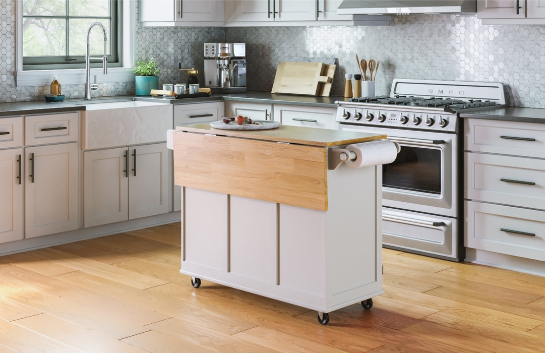 Dolly Madison Off-White Kitchen Cart