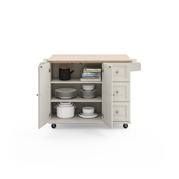 Dolly Madison Off-White Kitchen Cart