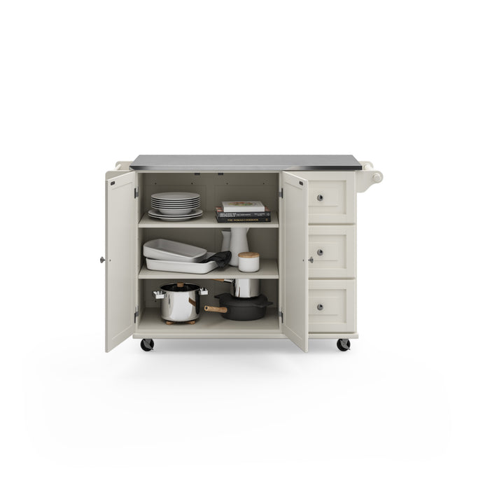 Dolly Madison Off-White Kitchen Cart