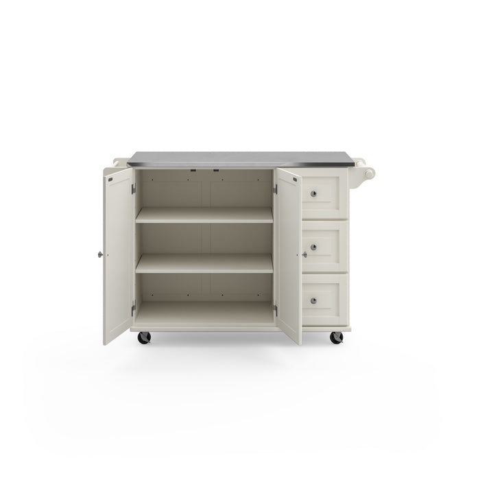 Dolly Madison Off-White Kitchen Cart