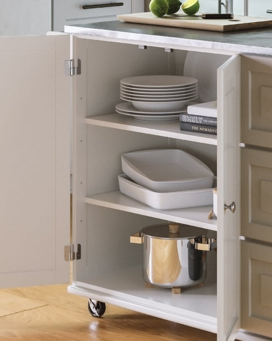 Dolly Madison Off-White Kitchen Cart