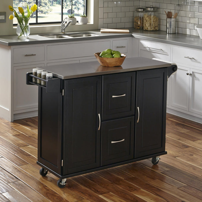 Dolly Madison Black Kitchen Cart