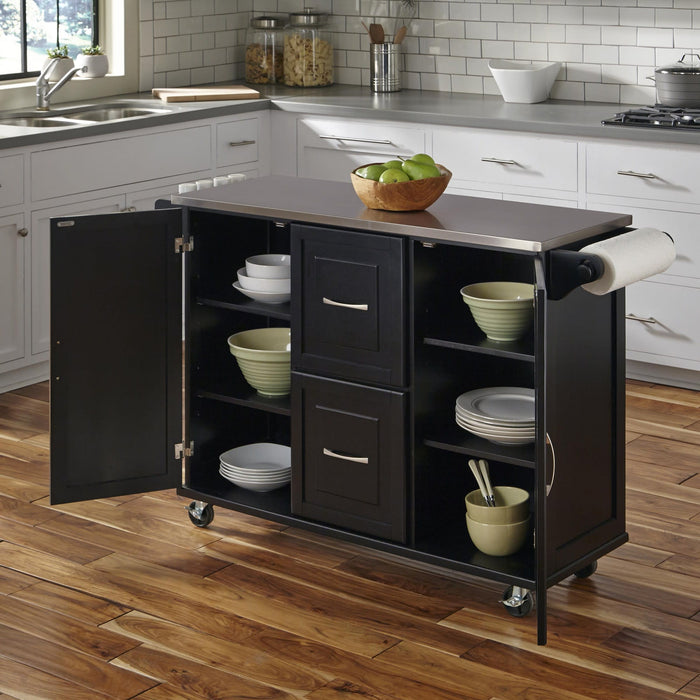 Dolly Madison Black Kitchen Cart