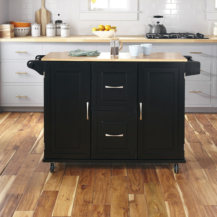 Dolly Madison Black Kitchen Cart