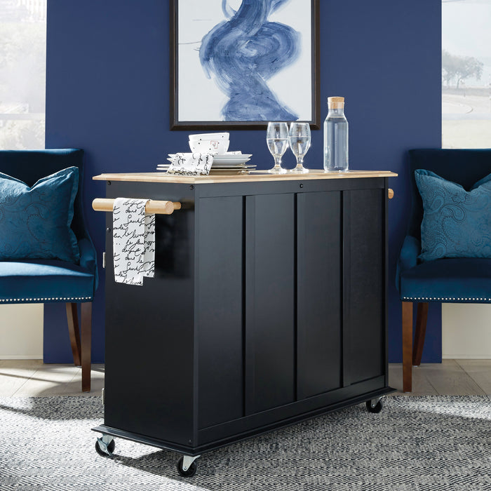 Dolly Madison Black Kitchen Cart