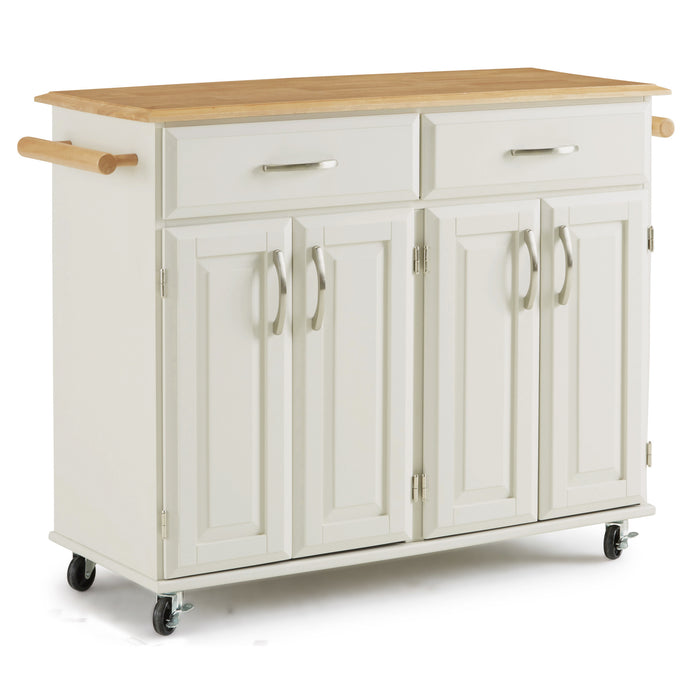 Dolly Madison Off-White Kitchen Cart