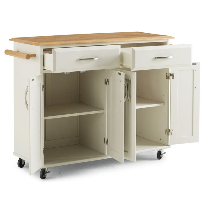 Dolly Madison Off-White Kitchen Cart