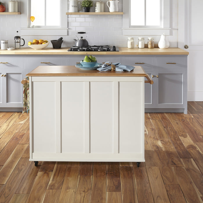 Dolly Madison Off-White Kitchen Cart