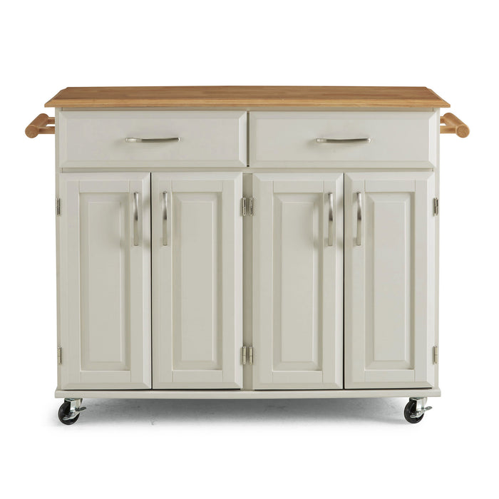 Dolly Madison Off-White Kitchen Cart