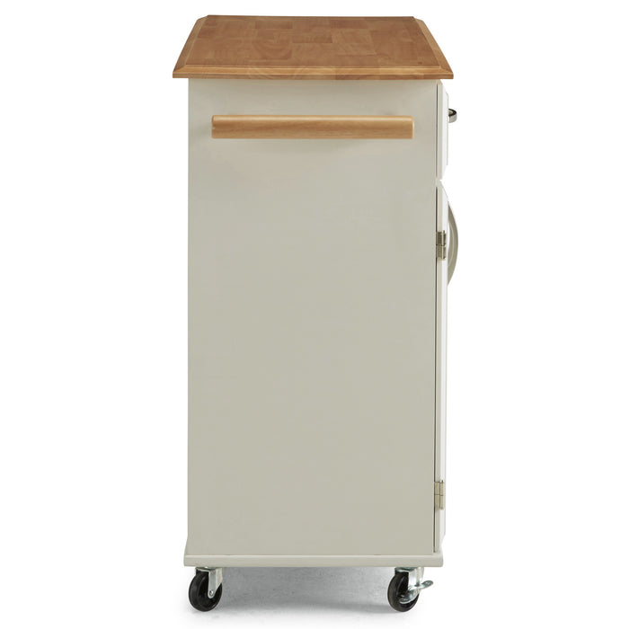 Dolly Madison Off-White Kitchen Cart