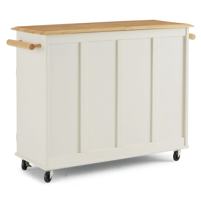 Dolly Madison Off-White Kitchen Cart