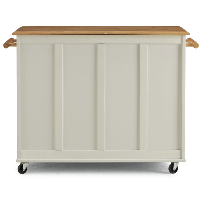 Dolly Madison Off-White Kitchen Cart