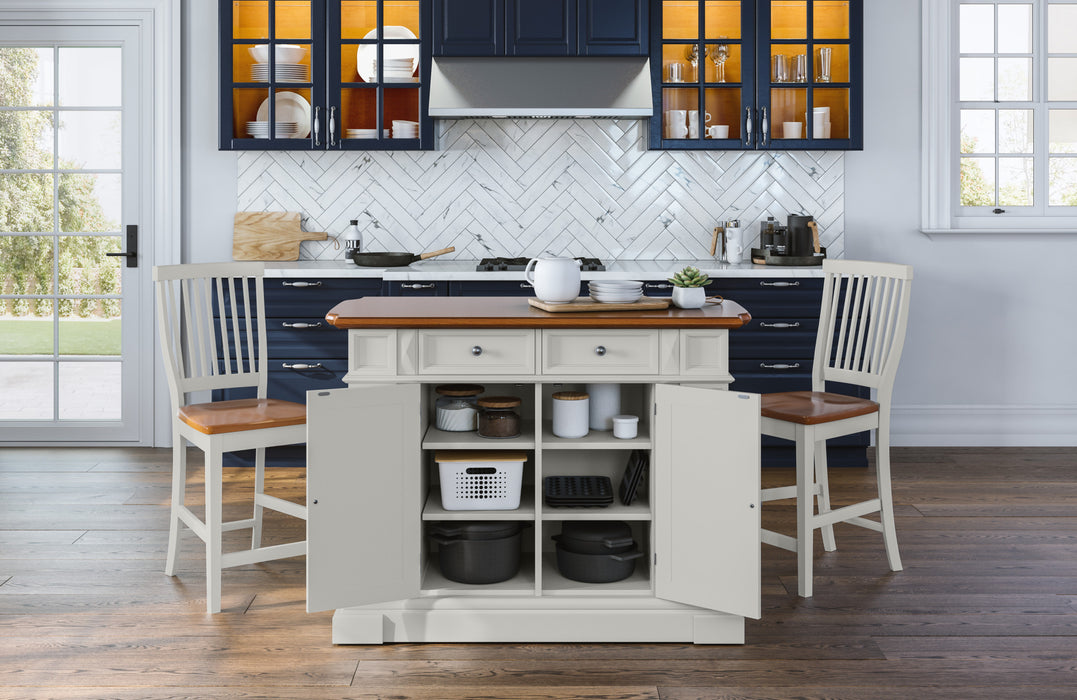 Americana Off-White Kitchen Island Set