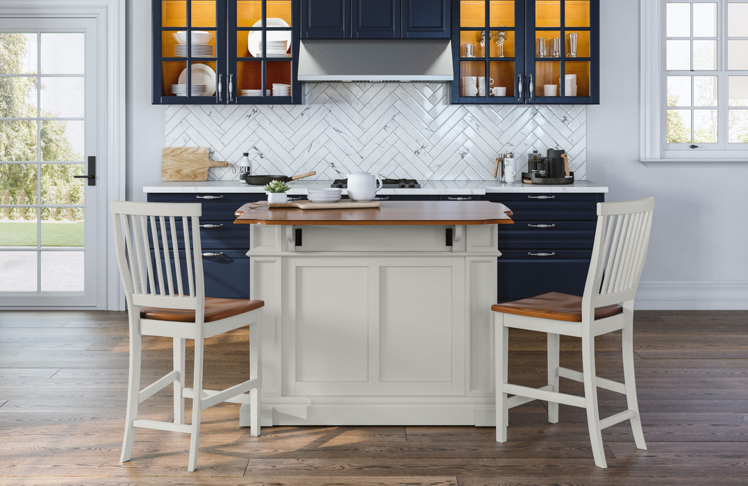 Americana Off-White Kitchen Island Set