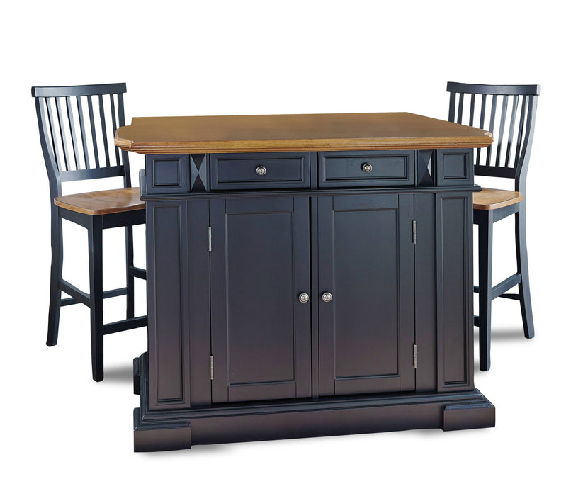 Americana Black Kitchen Island Set