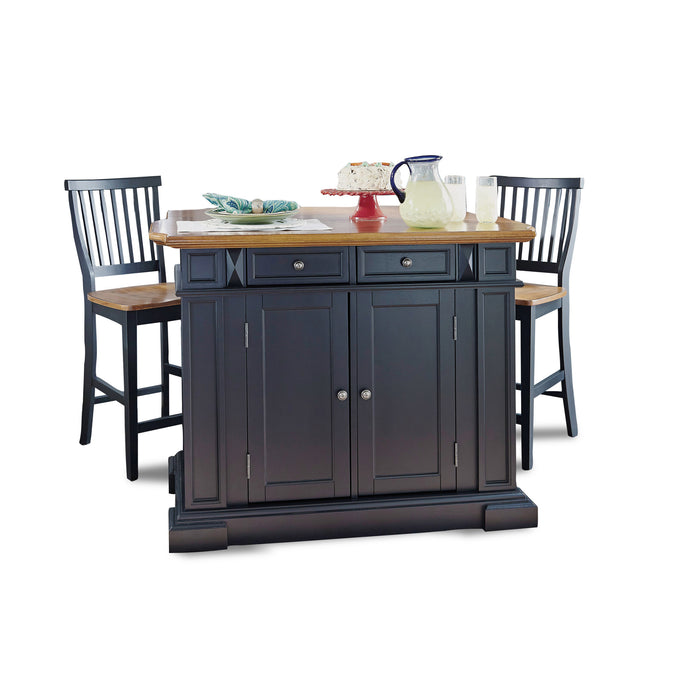 Americana Black Kitchen Island Set